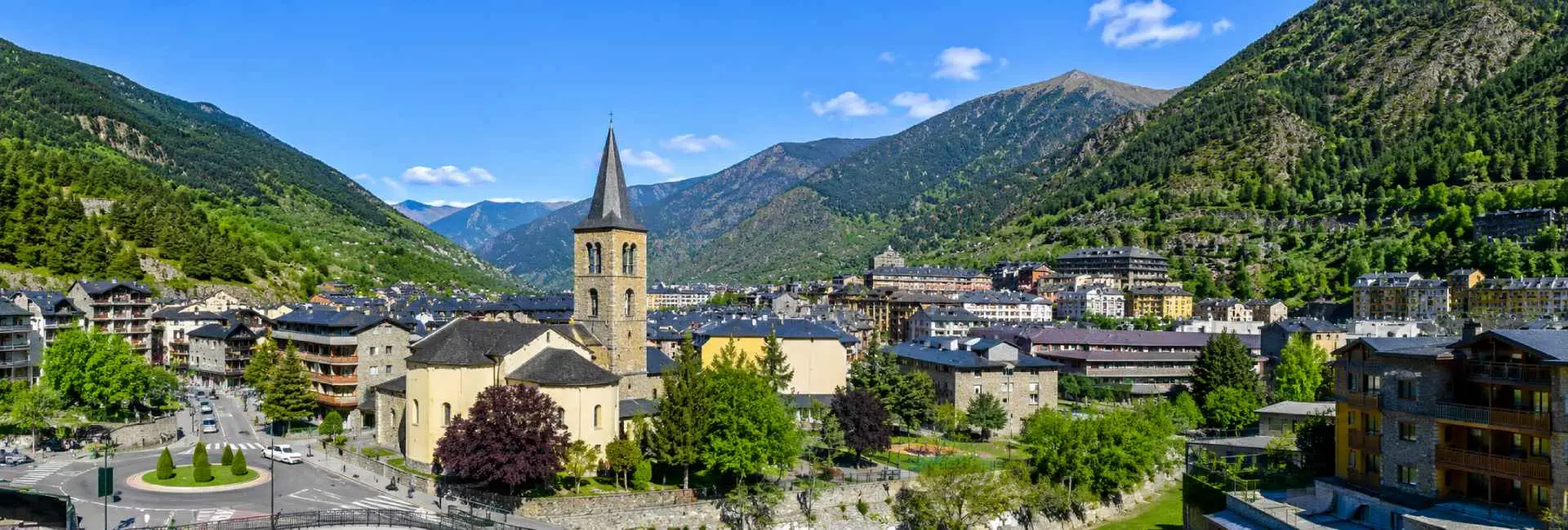 La Massana, Andorra, surrounded by lush Pyrenean mountains and traditional stone buildings