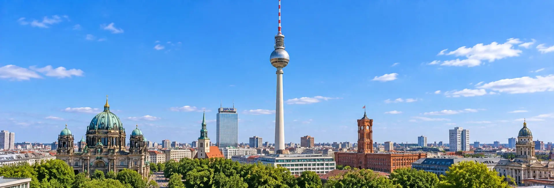 Berlin TV Tower (Fernsehturm) rising above Berlin’s historic city center