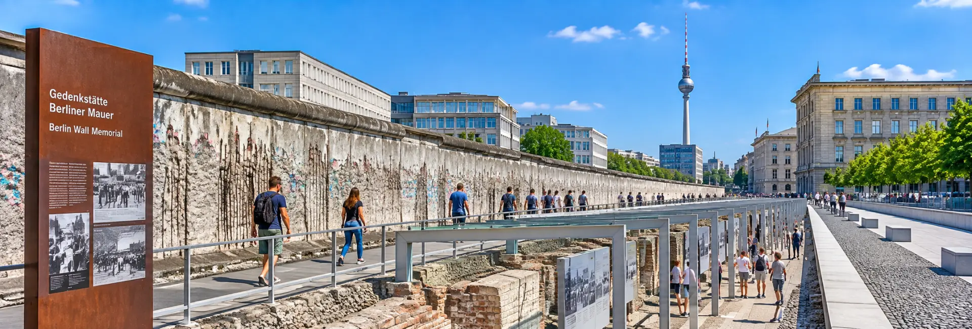 Berlin Wall Memorial in Berlin with preserved wall sections and historical exhibits