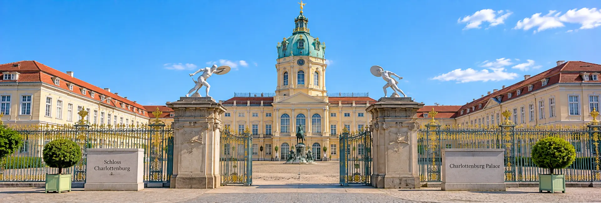 Charlottenburg Palace in Berlin with its ornate Baroque façade and green copper dome