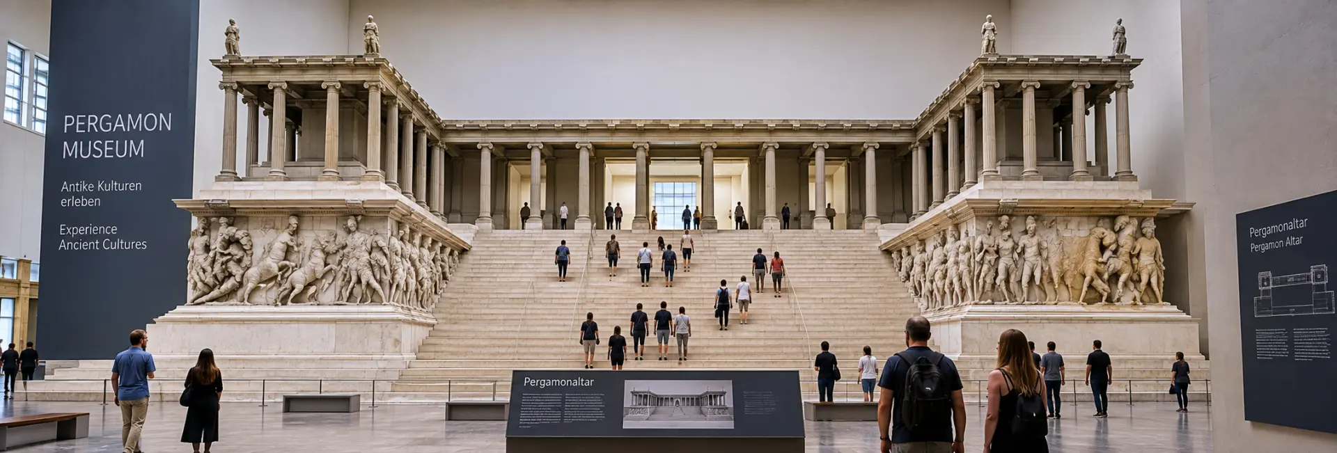 Pergamon Museum in Berlin with its grand neoclassical façade and columned entrance