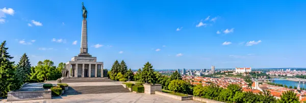 Slavín Memorial in Bratislava, Slovakia, featuring its towering monument and panoramic views of the city.