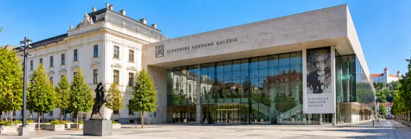 Slovak National Gallery in Bratislava, featuring historic architecture and modern exhibition spaces.