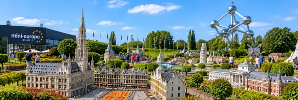 Mini-Europe in Brussels, Belgium, featuring detailed miniature European landmarks
