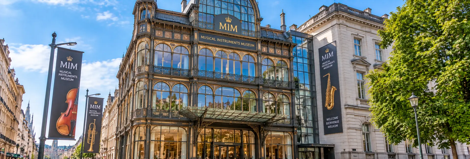 Musical Instruments Museum in Brussels, Belgium, with its ornate Art Nouveau façade