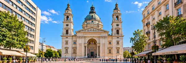 St. Stephen’s Basilica in Budapest, Hungary, with its grand dome and twin towers