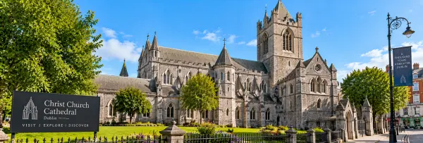 Christ Church Cathedral in Dublin with its historic Gothic architecture and bell tower