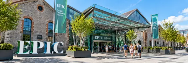 EPIC The Irish Emigration Museum in Dublin with its historic stone façade