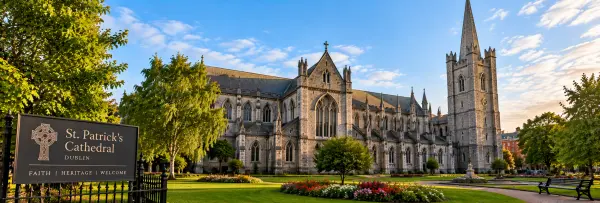 St. Patrick’s Cathedral in Dublin with its Gothic architecture and gardens