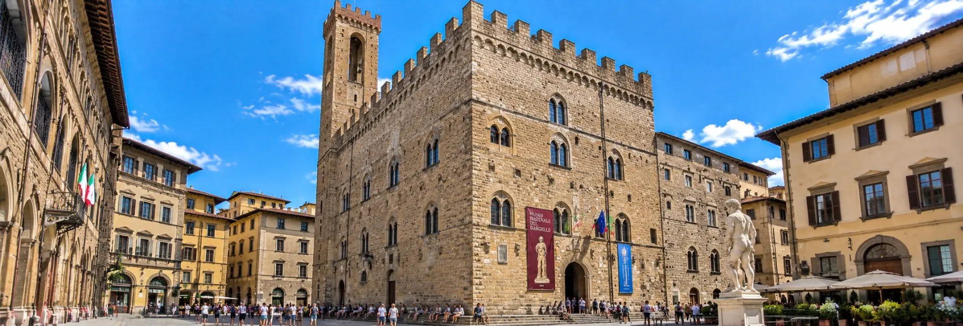 Bargello Museum in Florence, Italy, featuring its medieval stone façade and historic architecture