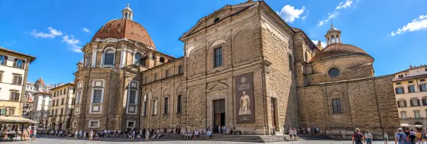 Medici Chapels in Florence, Italy, showcasing its historic stone façade and Renaissance architecture