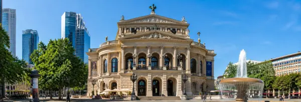 Alte Oper (Old Opera House) in Frankfurt with its grand neoclassical façade