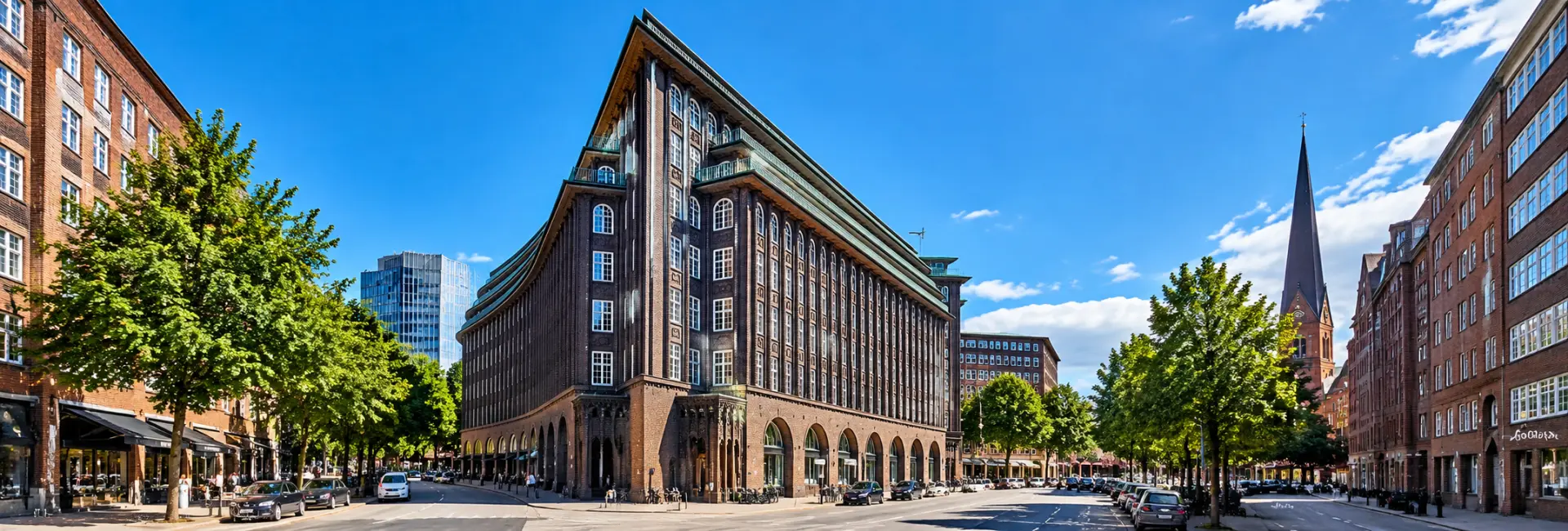 Chile House in Hamburg, Germany, showcasing its distinctive brick architecture.