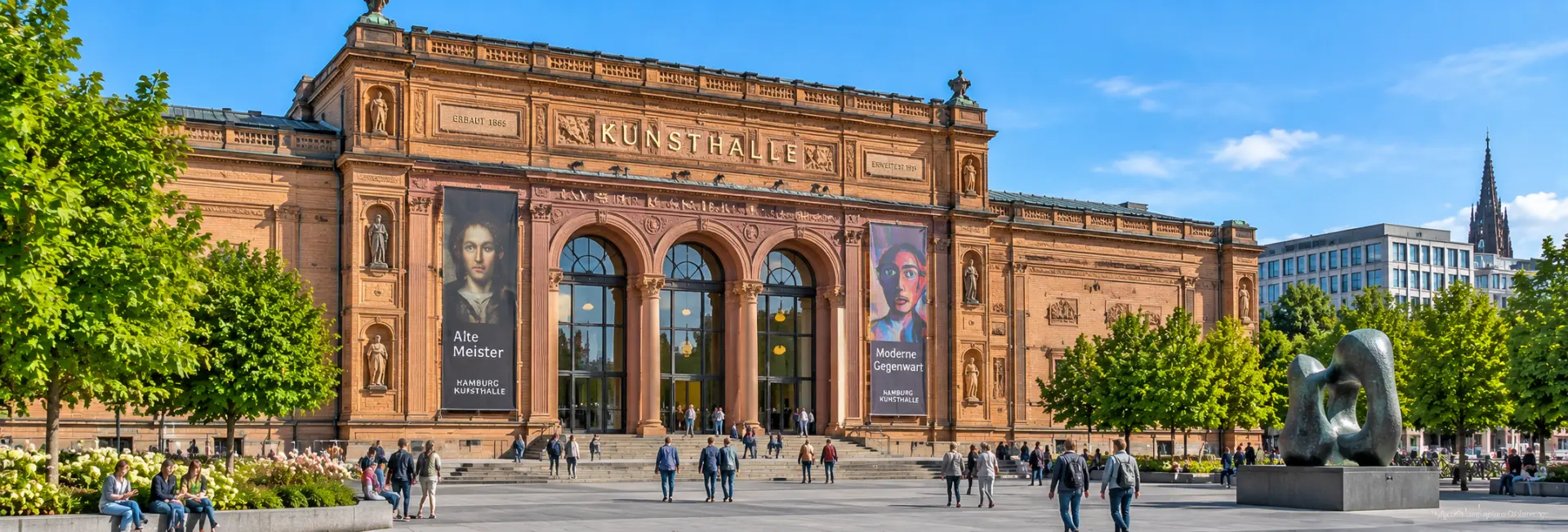 Hamburg Kunsthalle in Hamburg, Germany with its historic brick façade and grand entrance