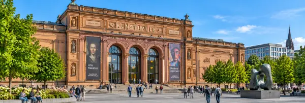Hamburg Kunsthalle in Hamburg, Germany with its historic brick façade and grand entrance