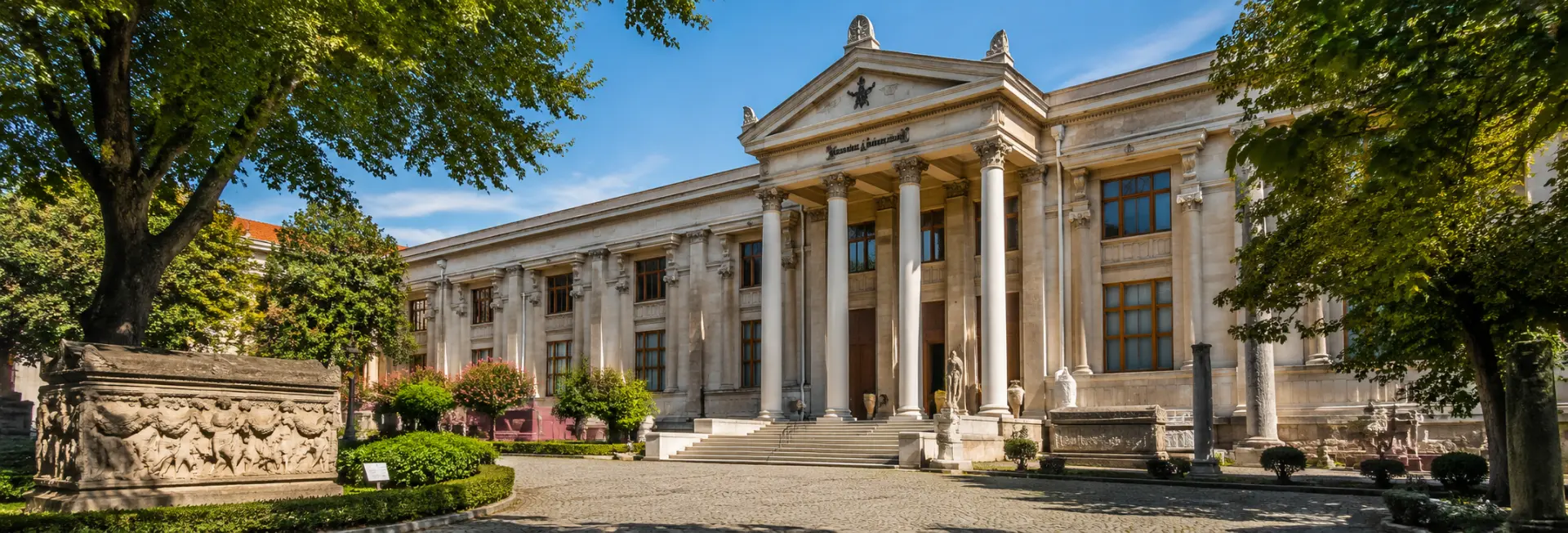 Istanbul Archaeological Museums with its grand façade and ancient artifacts.