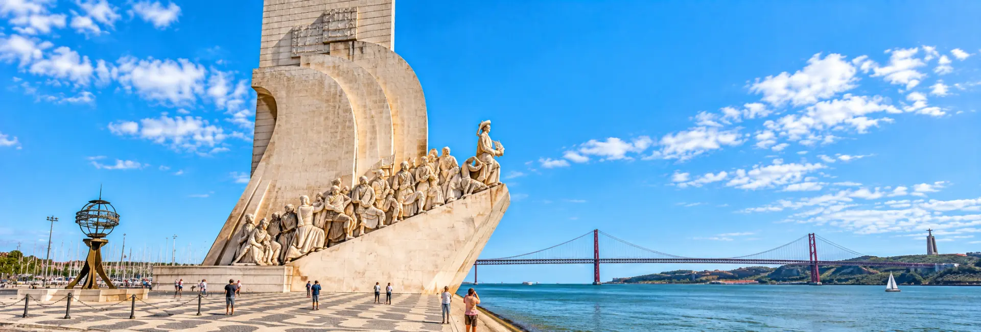 Monument to the Discoveries in Lisbon, Portugal, overlooking the Tagus waterfront.