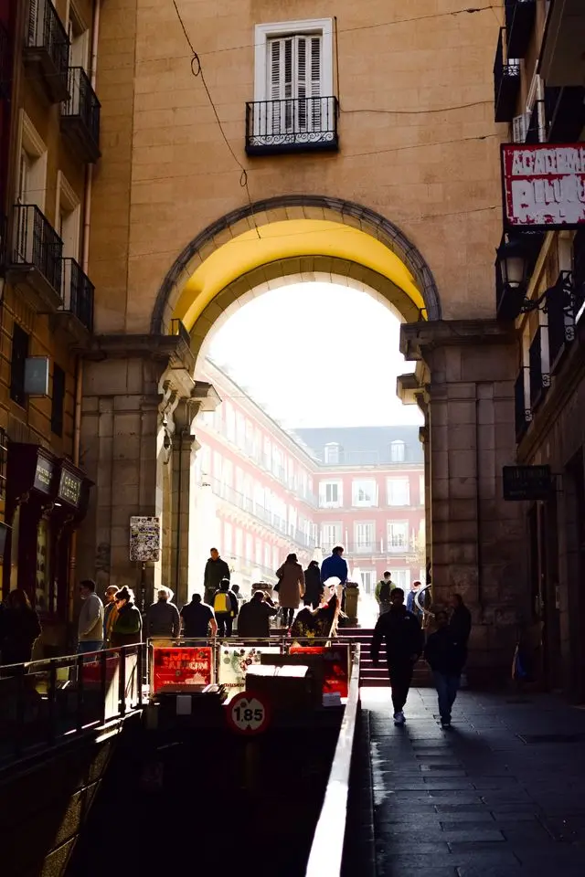 Archway leading into Plaza Mayor Madrid