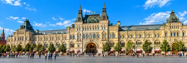 GUM department store on Moscow’s Red Square with its ornate historic façade