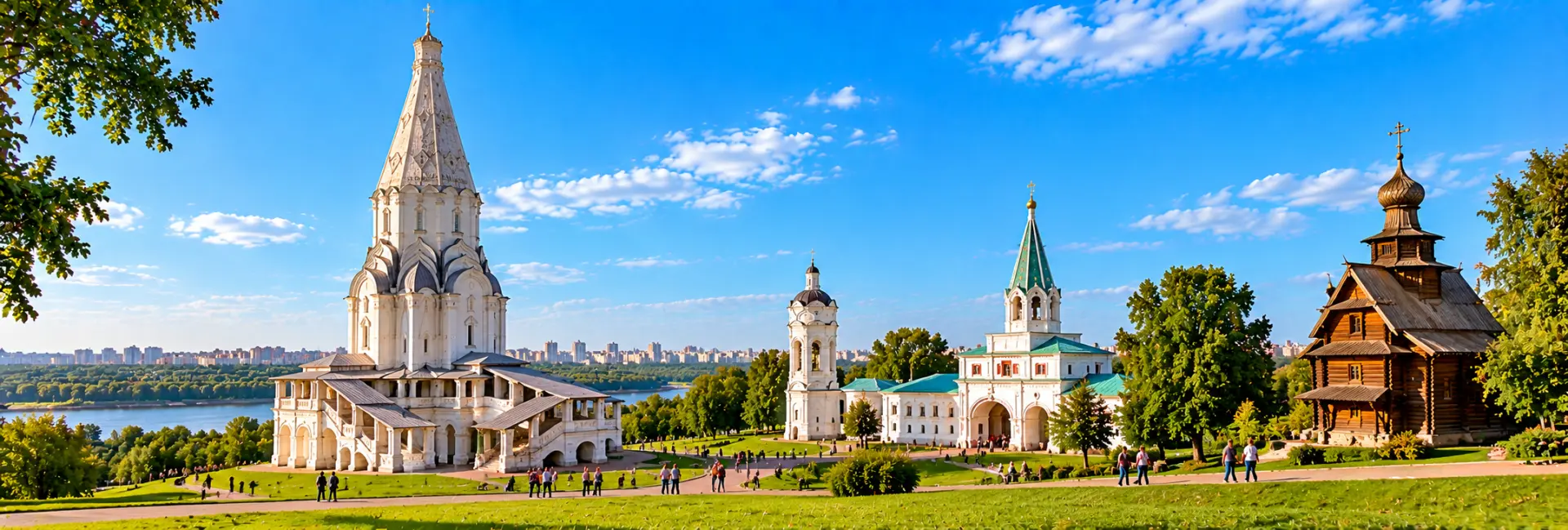 Kolomenskoye Museum-Reserve in Moscow with historic churches and wooden architecture