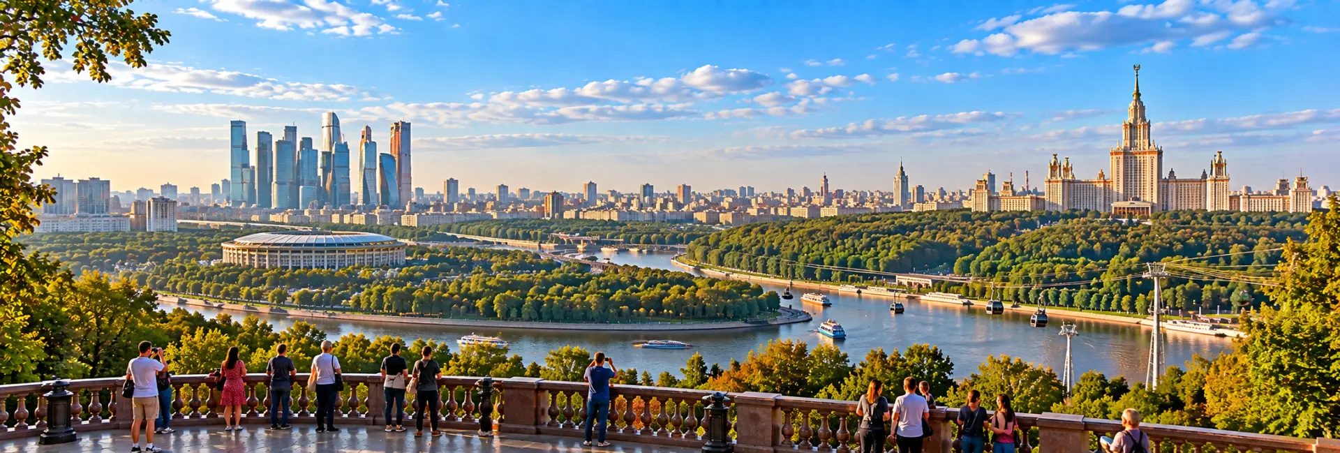 Sparrow Hills in Moscow overlooking the Moskva River and city skyline
