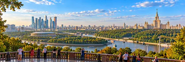 Sparrow Hills in Moscow overlooking the Moskva River and city skyline