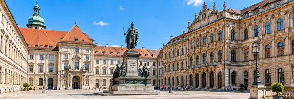 Munich Residenz in Munich, Germany, showcasing its ornate palace courtyard and historic architecture