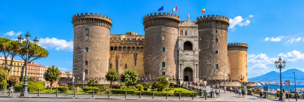 Castel Nuovo in Naples with its medieval towers and ornate triumphal arch