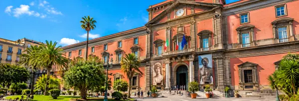 Naples National Archaeological Museum exterior with its grand entrance and historic façade