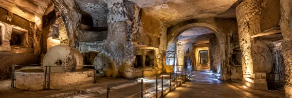 Naples Underground (Napoli Sotterranea) with ancient stone passages and chambers