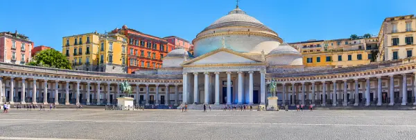 Piazza del Plebiscito with the Basilica of San Francesco di Paola in Naples
