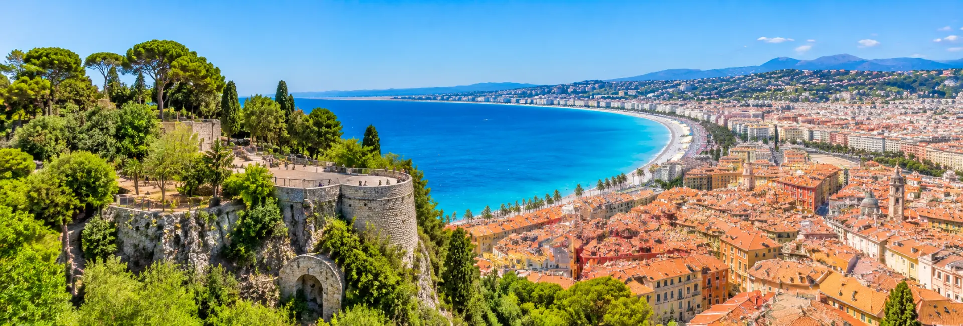 Castle Hill (Colline du Château) overlooking Nice and the Mediterranean coast