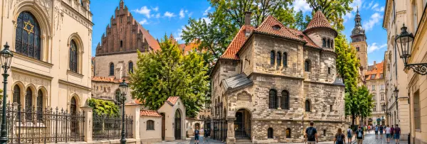 Josefov Jewish Quarter in Prague with historic synagogues and medieval architecture