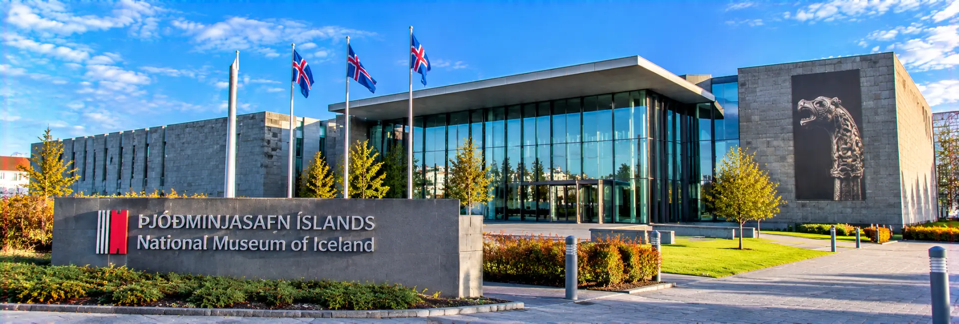 National Museum of Iceland in Reykjavík with its modern stone and glass façade