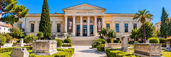 Archaeological Museum Split in Croatia, featuring its historic façade and collection of ancient stone artifacts.