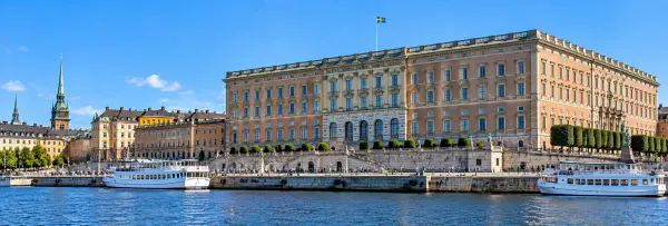 Stockholm Palace overlooking the waterfront in Stockholm, Sweden