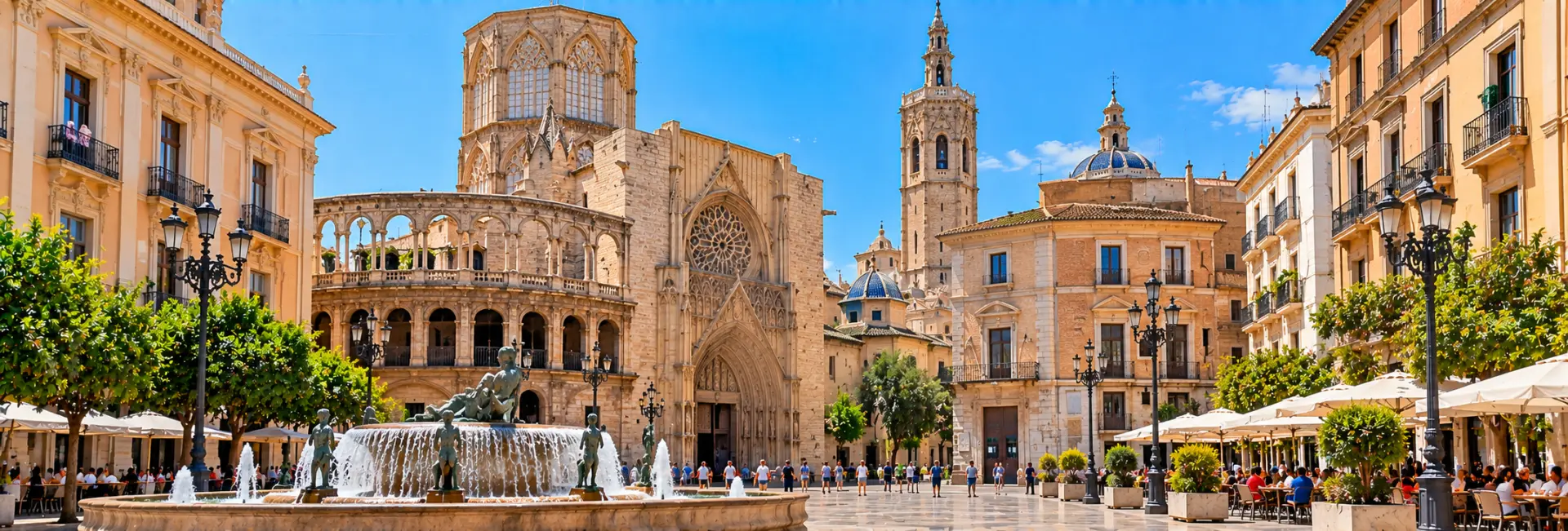 Old Town (Ciutat Vella) in Valencia, Spain, featuring historic architecture and a grand cathedral.