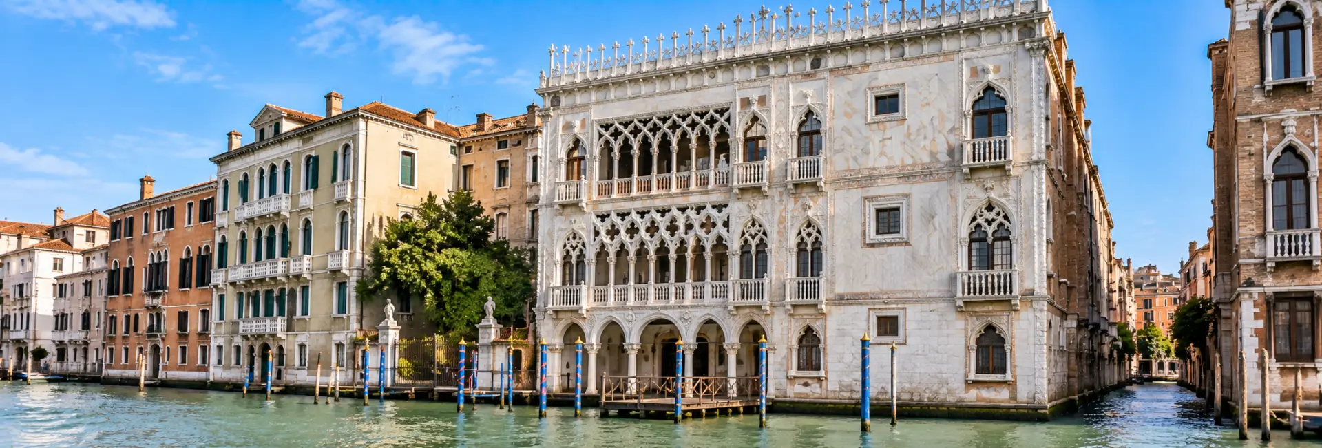 Ca’ d’Oro in Venice with its ornate Gothic marble façade along the Grand Canal