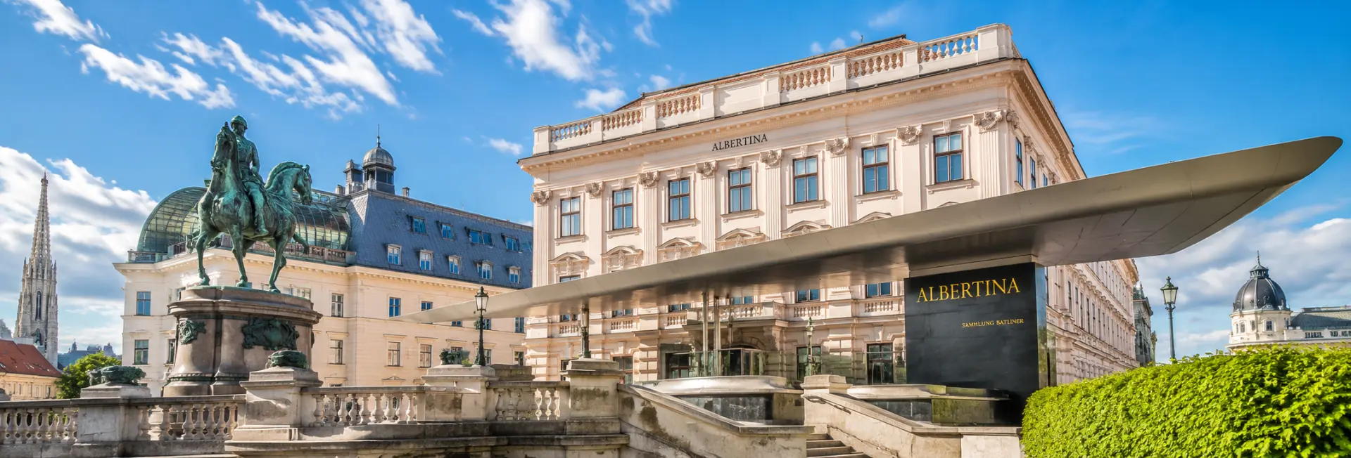 Albertina Museum in Vienna with its ornate historic façade and grand entrance