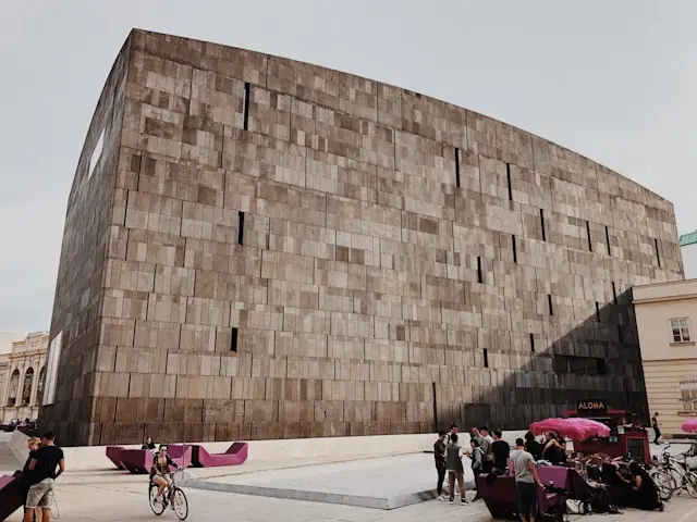 Modern Leopold Museum building at Vienna’s MuseumsQuartier
