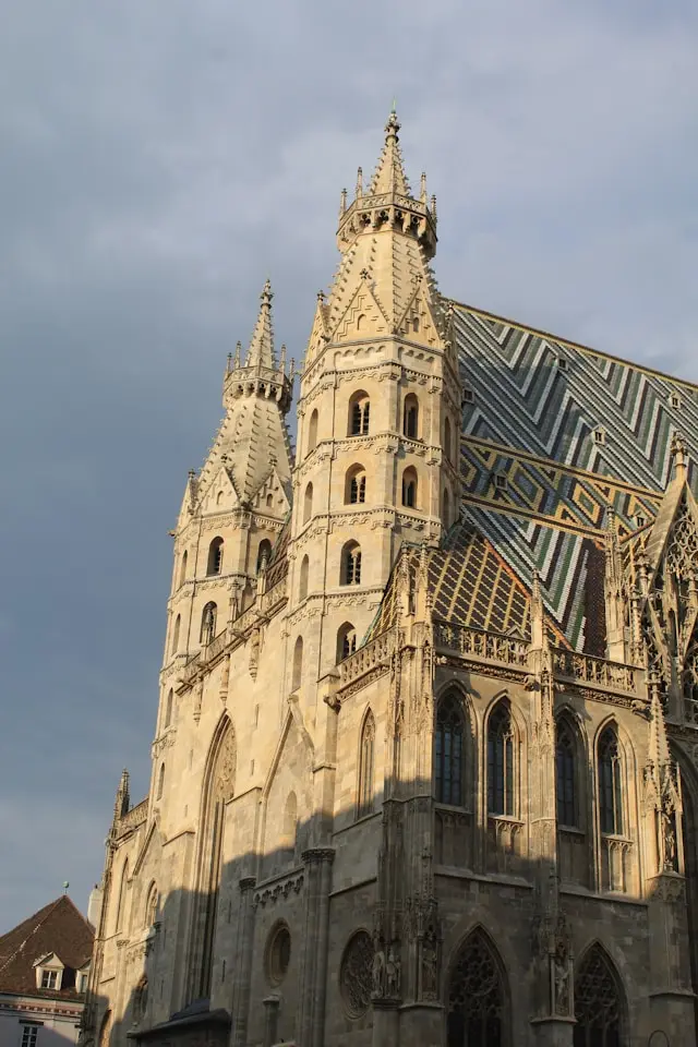 St. Stephen’s Cathedral in Vienna with its ornate Gothic towers and patterned roof