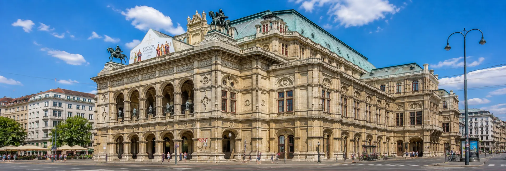 Vienna State Opera with its ornate neo-Renaissance façade and green-patina roof