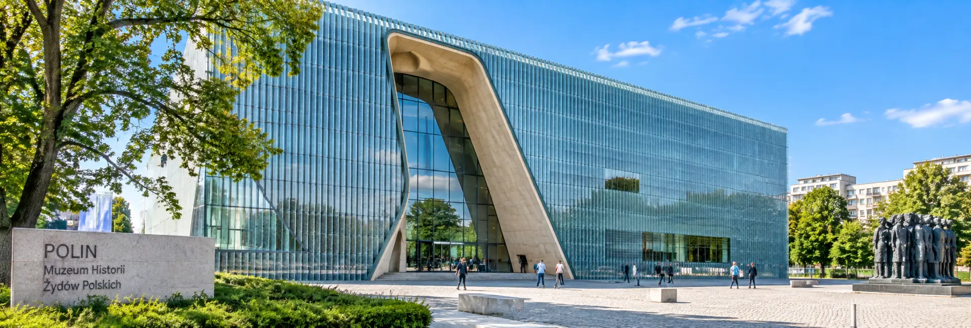 POLIN Museum of the History of Polish Jews in Warsaw with its distinctive glass façade