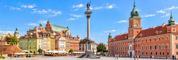 Sigismund’s Column standing in Castle Square in Warsaw Old Town
