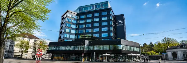 FIFA World Football Museum in Zurich with its modern black-and-glass façade