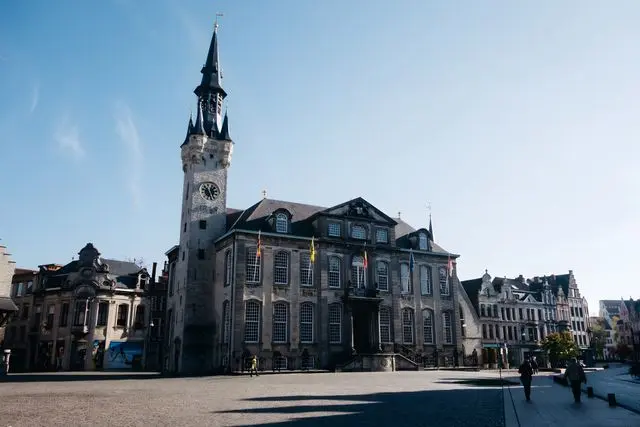 Sint-Niklaas Town Hall and Belfry on the Grote Markt in Belgium