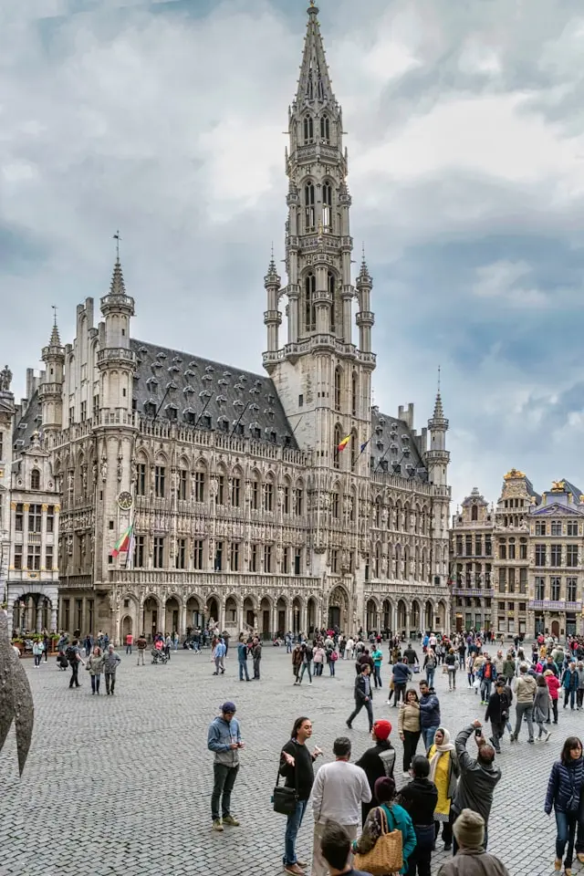 Grand Place in Brussels with historic Gothic buildings