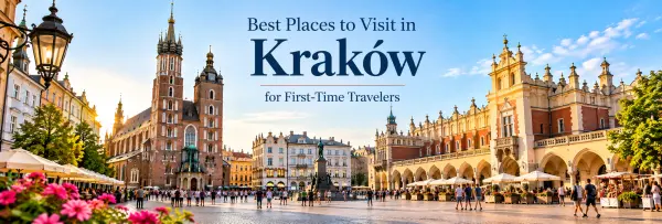 Kraków Old Town Square with St. Mary’s Basilica and Cloth Hall