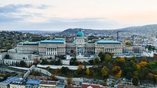 Buda Castle Palace overlooking Budapest in autumn