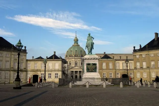 Amalienborg Palace and Frederik's Church in Copenhagen